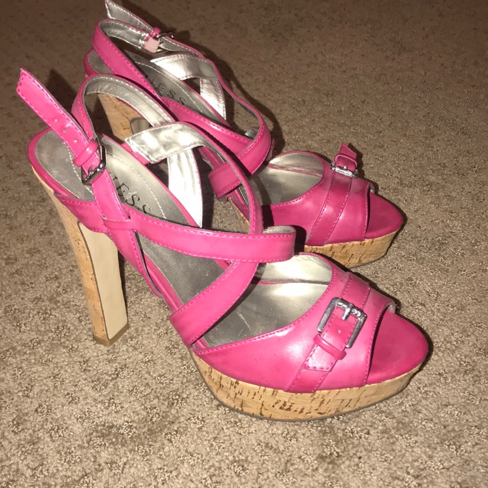 Guess hot pink heels